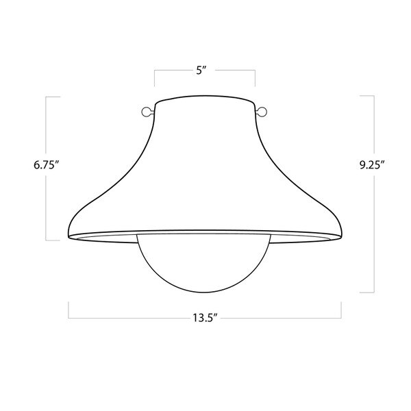Surfside Wood Flush Mount (Ebony) Line Drawing